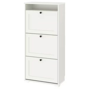 جاکفشی سه طبقه سفید ایکیا BRUSALI، سایز 61x30x130 سانتی متر
