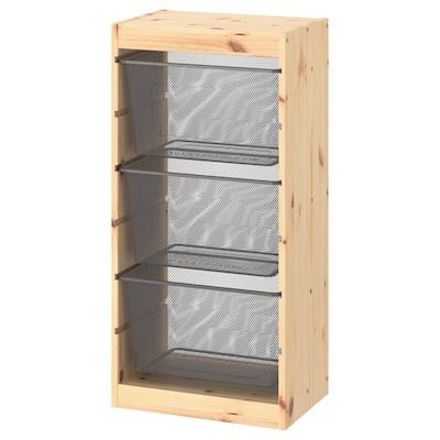 شلف همراه با قفسه چوبی ایکیا TROFAST ابعاد 44x30x91 سانتی متر / زردان