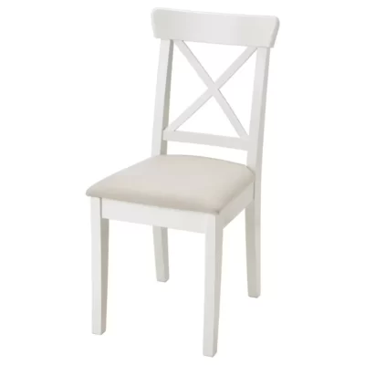 صندلی پد دار ایکیا INGOLF سفید/بژ