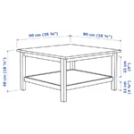 قیمت میز جلو مبلی ایکیا مدل HEMNES سفید/ قهوه‌ای روشن ۹۰*۹۰