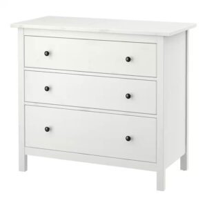 دراور سفید سه کشویی ایکیا HEMNES