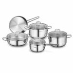 رویس 9 پارچه قابلمه استیل کرکماز PERLAرویس 9 پارچه قابلمه استیل کرکماز PERLA