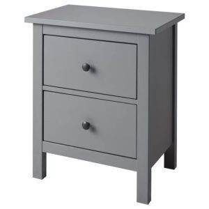 پاتختی دو کشویی خاکستری ایکیا HEMNES