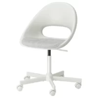 صندلی چرخدار نشیمن سفید پایه سفید ایکیا مدل LOBERGET / MALSKAR