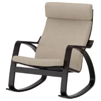 صندلی راحتی تشک بژ بدنه ی مشکی ایکیا POANG