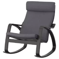 صندلی راحتی تشک طوسی بدنه ی مشکی ایکیا POANG