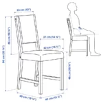 صندلی غذا خوری ایکیا مدل STEFAN قهوه‌ای - مشکی، کنیسا خاکستری/بژ