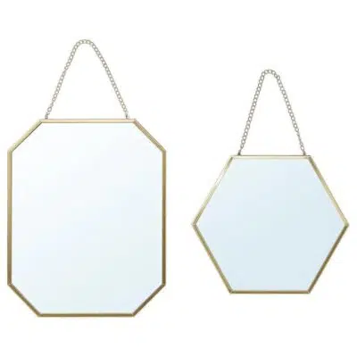 آیینه طلایی دوتایی دیواری ایکیا