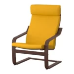 صندلی راحتی ایکیا مدل POANG بدنه قهوه‌ای/ زرد