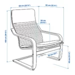 انواع صندلی راحتی ایکیا مدل POANG بدنه قهوه‌ای/ زرد