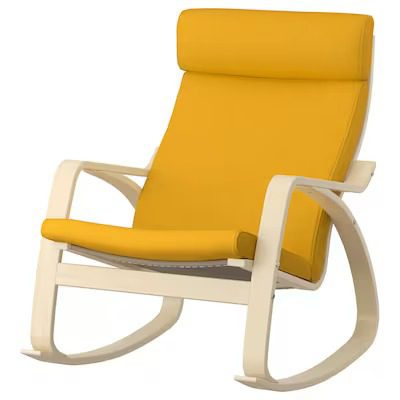 صندلی راحتی تشک زرد بدنه ی چوب ایکیا POANG