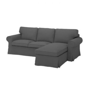 مبل راحتی سه نفره L طوسی تیره ایکیا EKTORP / زردان