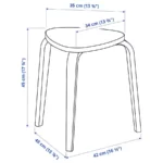 ابعاد صندلی سه‌پایه ایکیا مدل KYRRE