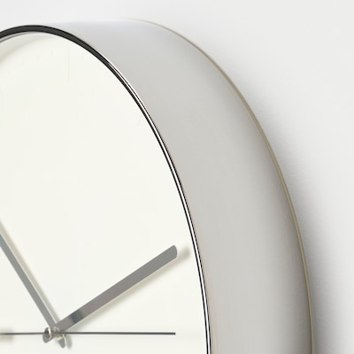 ساعت دیواری بزرگ نقره ای برند ایکیا مدل MALLHOPPA