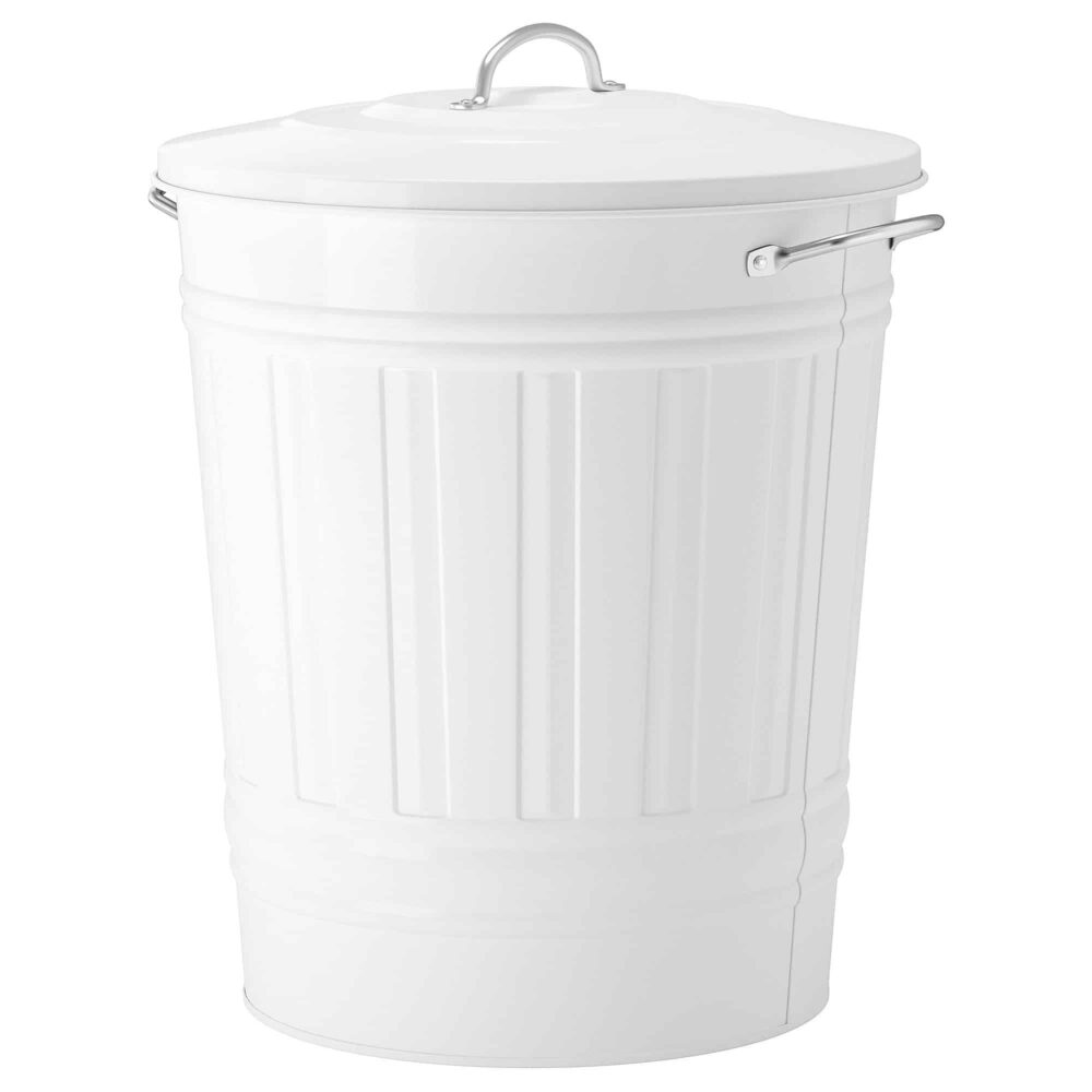 سطل زباله سفید 40 لیتری ایکیا KNODD / زردان