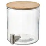 کلمن شیشه ای شفاف 4 لیتری ایکیا +IKEA 365/ با درب بامبو