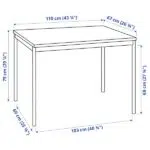 میز ایکیا SANDSBERG با ابعاد 110x67 سانتی متر