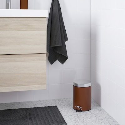 سطل زباله 3 لیتری قهوه ای ایکیا EKOLN مناسب برای سرویس بهداشتی