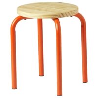چهارپایه چوبی ایکیا DOMSTEN نارنجی فروشگاه زردان