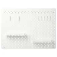پگ برد دیواری با 4 عدد نظم دهنده ایکیا SKADIS سفید سایز 76x56