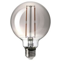 لامپ LED E27 ایکیا MOLNART کروی شفاف خاکستری/ قطر95 میلی متر