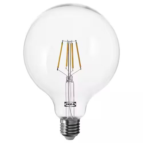 لامپ LED ایکیا مدل LUNNOM پایه E27/ شیشه شفاف/ قطر 125 میلی متر