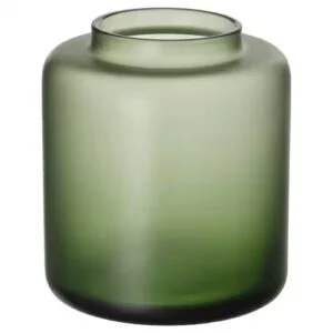 گلدان شیشه ای مات ایکیا KONSTFULL سبز/ ارتفاع 10 سانتی متر