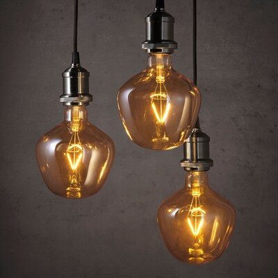 لامپ LED ایکیا MOLNART/ پایه E27/شیشه شفاف قهوه ای