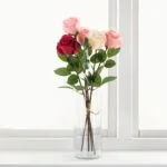 خرید گل مصنوعی رز سفید ایکیا SMYCKA ارتفاع 52 سانتی متر