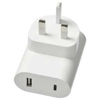 شارژر USB ایکیا ASKSTORM با 2 پورت، 23 وات، رنگ سفید