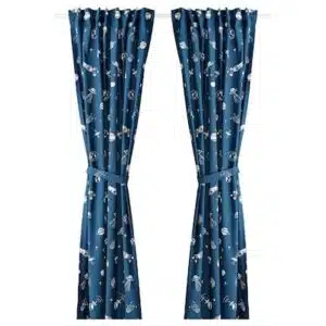 پرده پشت کراوات کهکشانی ایکیا AFTONSPARV آبی/سفید 120x300 سانتی‌متر