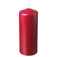 شمع بدون عطر ایکیا FENOMEN قرمز 19 سانتی‌متر