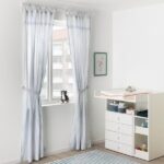 1 جفت پرده پشت کراوات ایکیا GULSPARV راه‌راه آبی/سفید