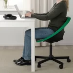 صندلی چرخ دار پایه مشکی نشیمن سبز ایکیا مدل ELDBERGET / MALSKAR