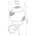 ابعاد چراغ دیواری ایکیا SINNERLIG