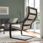 خرید اینترنتی صندلی راحتی POANG ایکیا مدل قهوه‌ای - مشکی/بژ گونارد