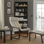 انواع صندلی راحتی POANG ایکیا مدل قهوه‌ای - مشکی/بژ گونارد