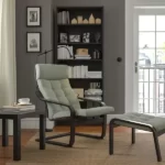 انواع صندلی راحتی POANG ایکیا مدل قهوه‌ای - مشکی/ سبز روشن گونارد