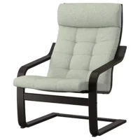 صندلی راحتی ایکیا POANG قهوه‌ای-مشکی/سبز روشن گونارد