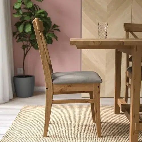 انواع صندلی کفی دار ایکیا مدل INGOLF رنگ چوب
