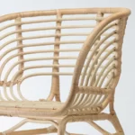 صندلی راحتی حصیری ایکیا مدل BUSKBO/ با کوسن Djupvik سفید