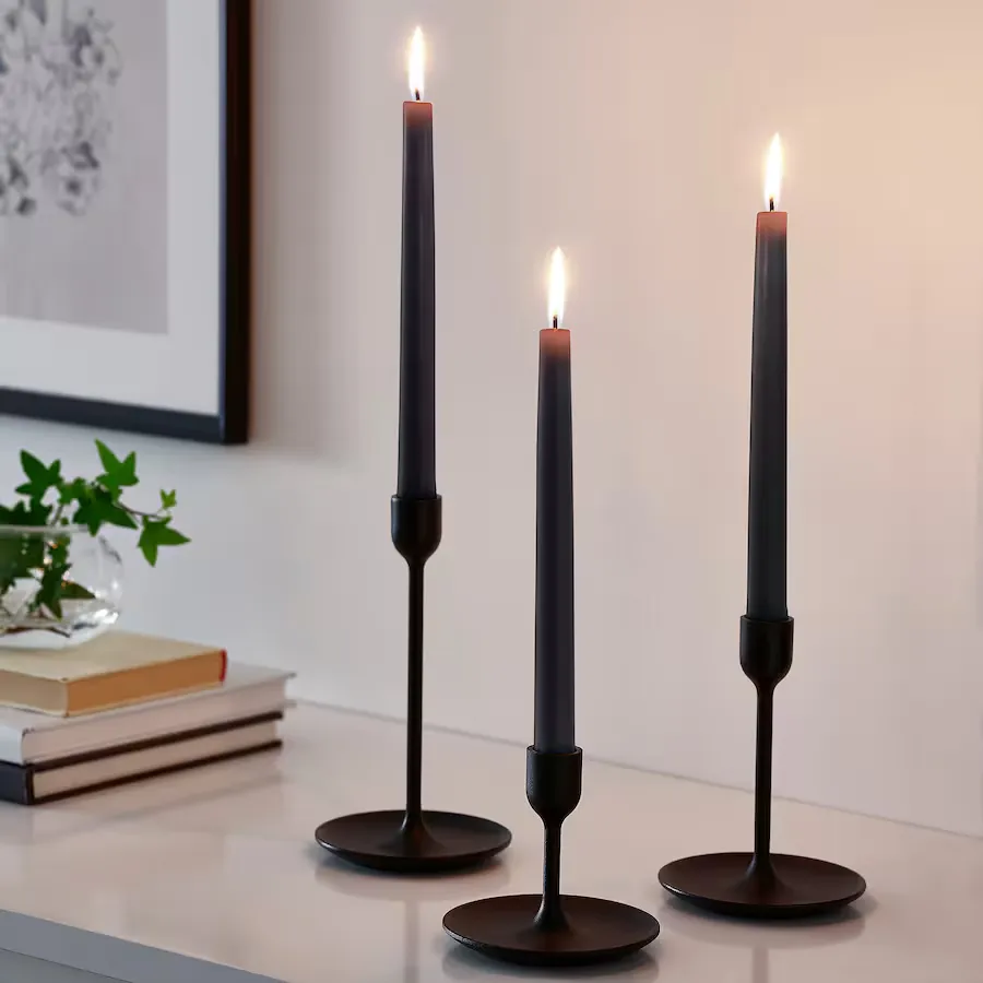 خرید آنلاین شمع بدون عطر ایکیا مدل KLOKHET مشکی