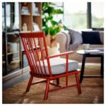 انواع صندلی راحتی ایکیا مدل PERSBOL فریم قهوه‌ای - قرمز