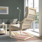 خرید اینترنتی صندلی راحتی ایکیا POANG روکش چوبی توس/ بژ گونارد