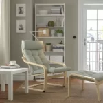 انواع صندلی راحتی ایکیا POANG روکش چوبی توس/ سبز روشن گونارد