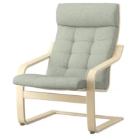 صندلی راحتی ایکیا POANG روکش چوب توس/سبز روشن گونارد