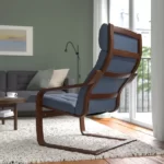 انواع صندلی راحتی POANG ایکیا مدل قهوه‌ای/ آبی گونارد