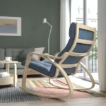 انواع صندلی راک ایکیا POANG روکش چوبی توس/ آبی گونارد