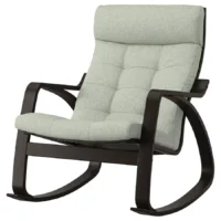 صندلی راک ایکیا POANG قهوه‌ای-مشکی/ روکش سبز روشن گونارد