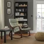 خرید آنلاین صندلی راک ایکیا مدل POANG قهوه‌ای/ روکش گونارد سبز روشن